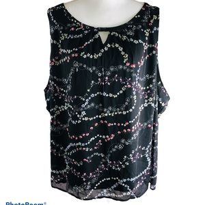 cj banks Lined Floral Tank Blouse NWT 3X